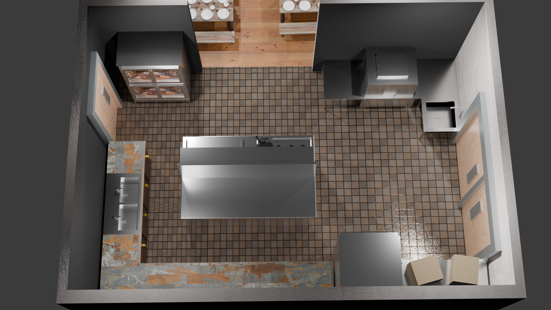 Top view kitchen